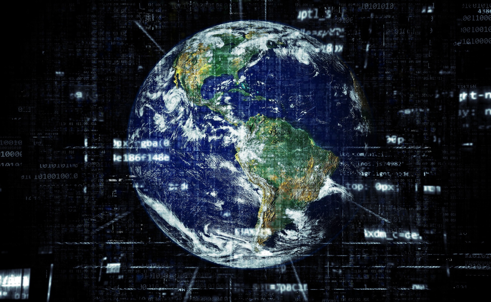 Digital artwork of the Earth and global connectivity